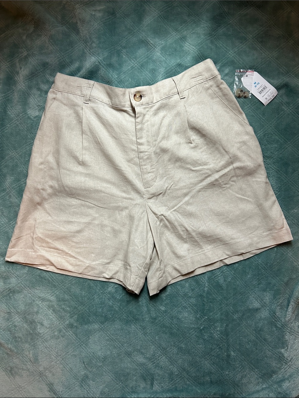 NWT Papyrus Beige High-Waist Linen Blend Shorts